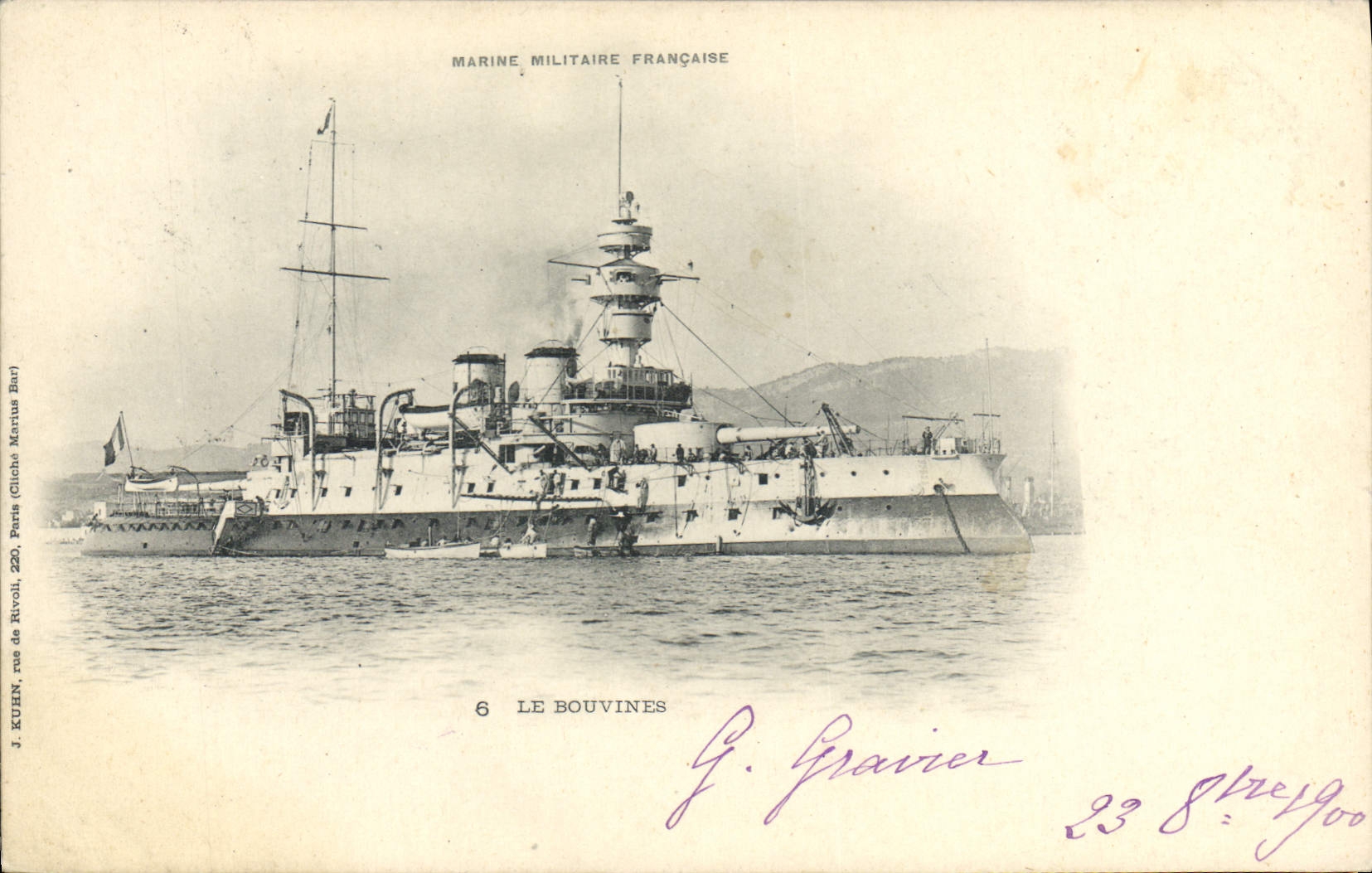 CPA Bateau de Guerre Le Bouvines 