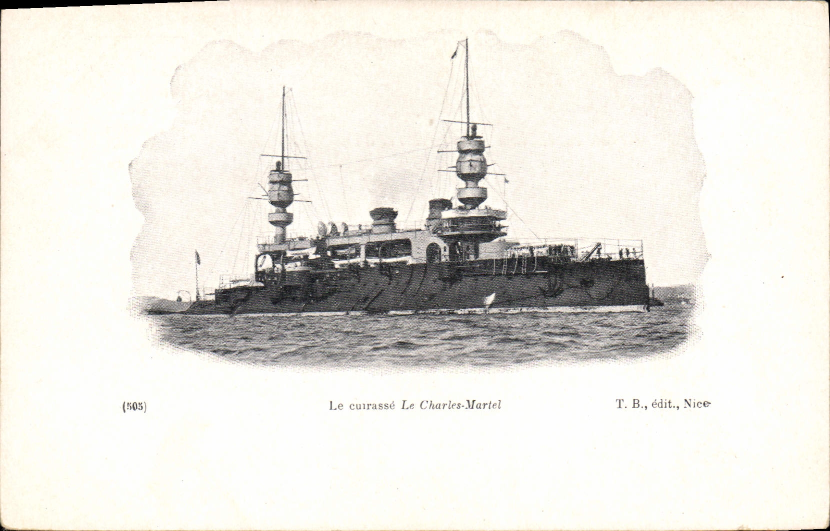 CPA Bateau de Guerre Le cuirasse Charles Martel