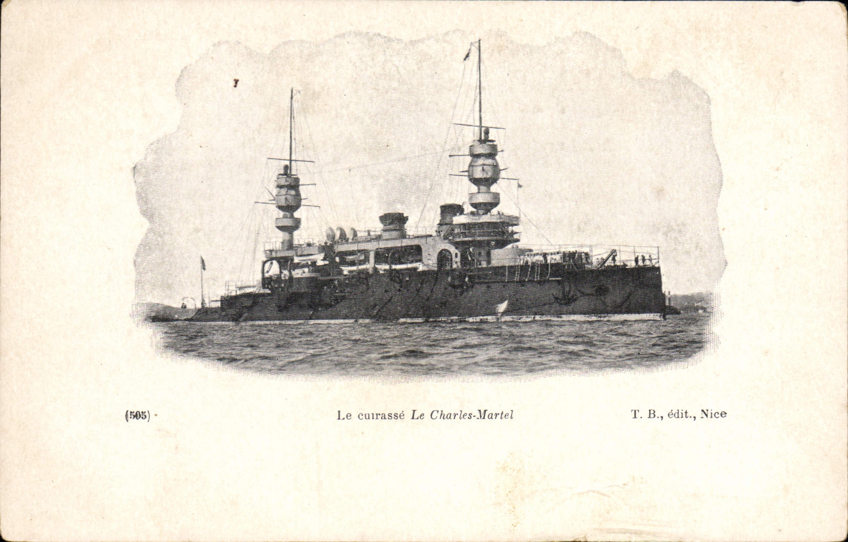CPA Bateau de Guerre Le cuirasse Charles Martel