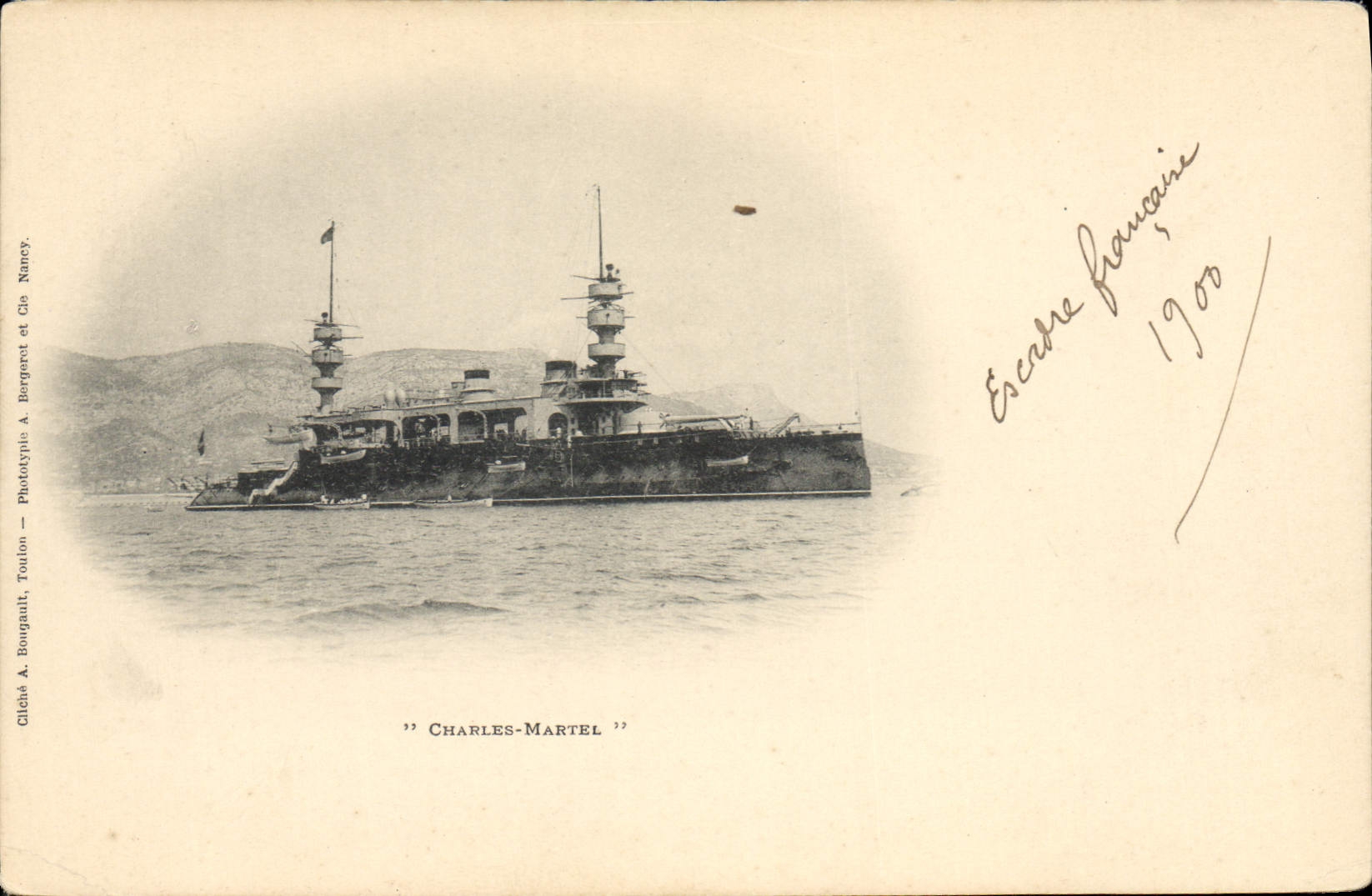 Vintage Postcard Warship Charles Martel