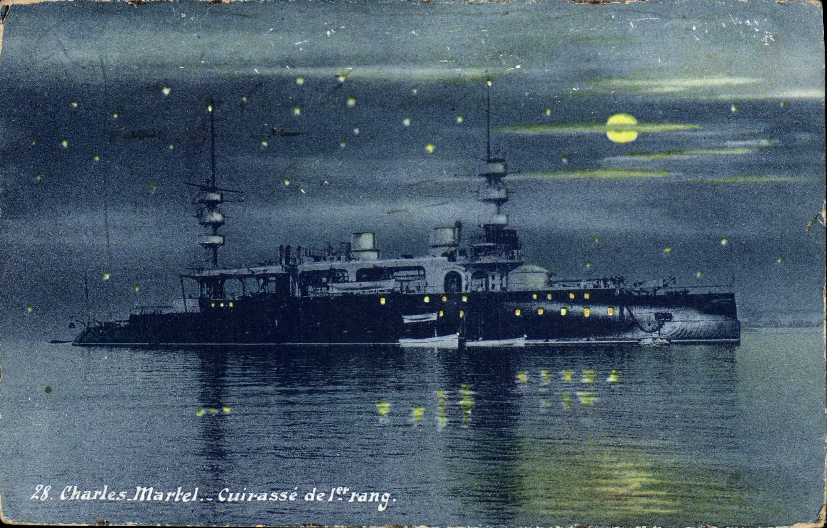 Vintage Postcard Warship Charles Martel Armours 1st rank