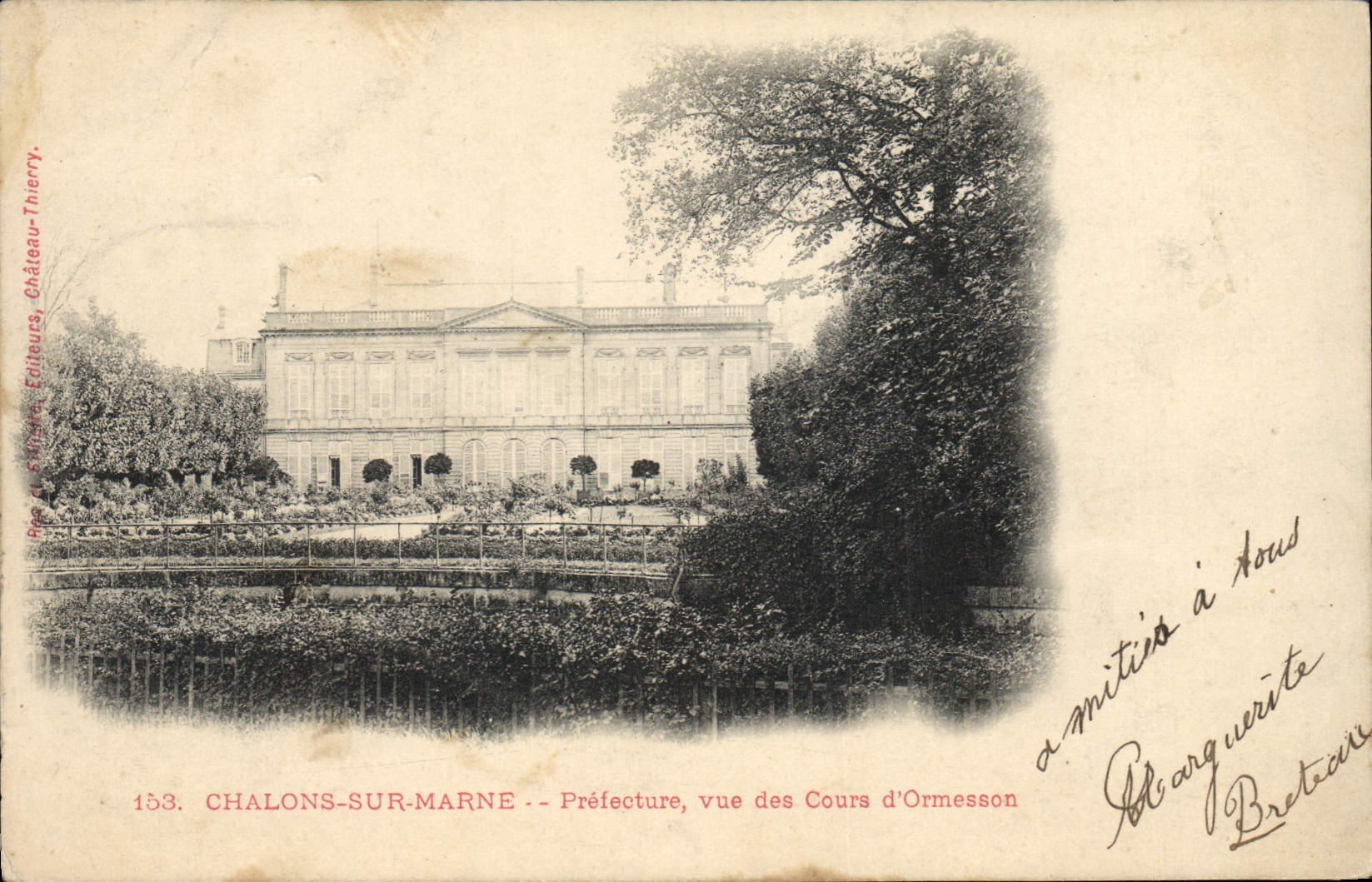 CPA Prefecture Vue des Cours d'Ormesson Chalons sur Marne 