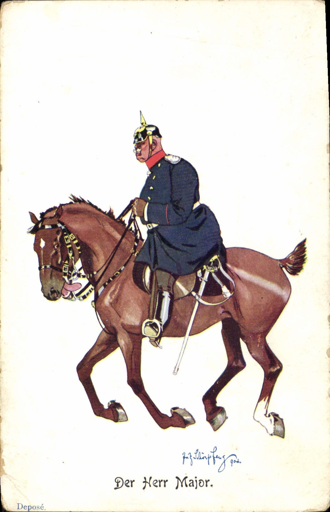 CPA Militaria Der Herr Major