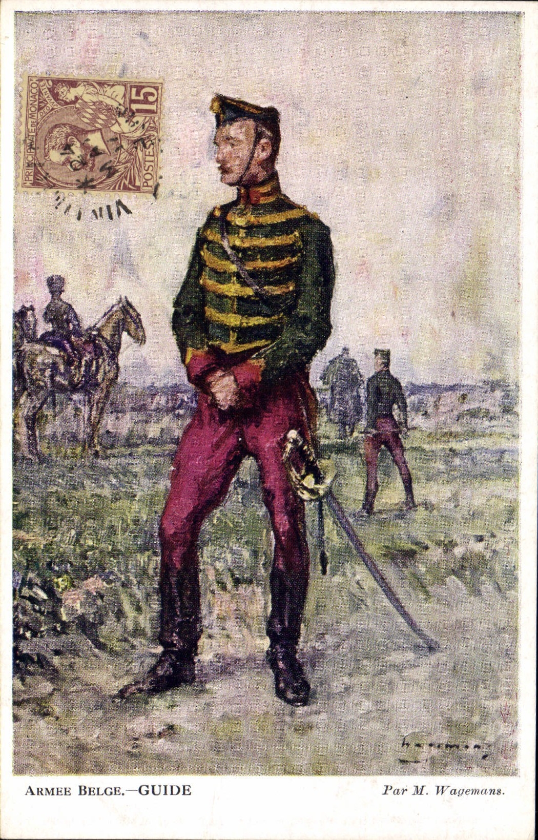 CPA Militaria Armee belge Guide 