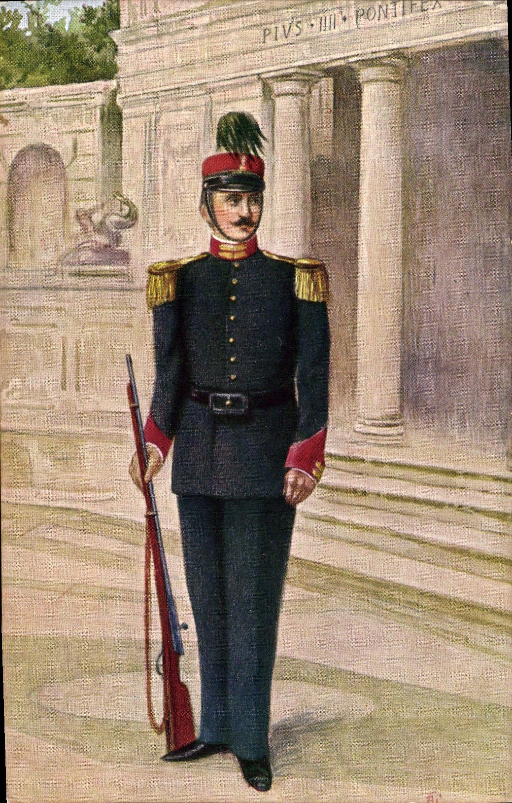 CPA Militaria Vaticano Guardia Palatina in grande uniforme