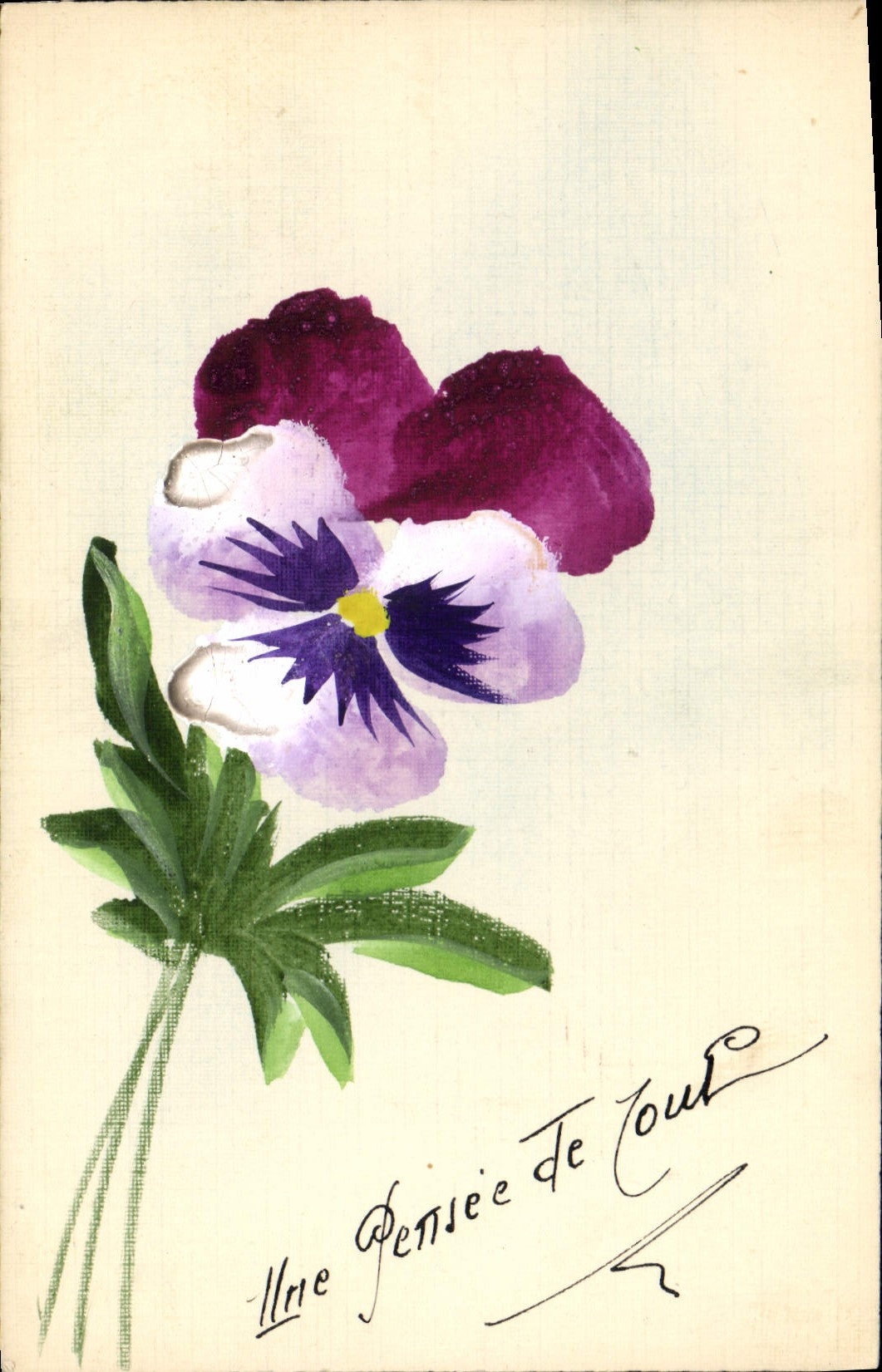 CPA Fantaisie (dessin a la main) Fleurs 