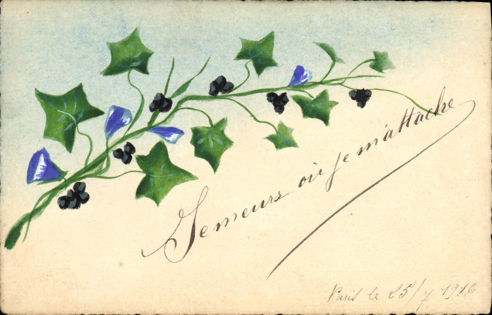 CPA Fantaisie (dessin a la main) Fleurs 