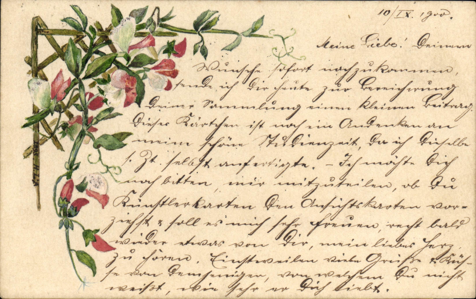 CPA Fantaisie (dessin a la main) Fleurs 