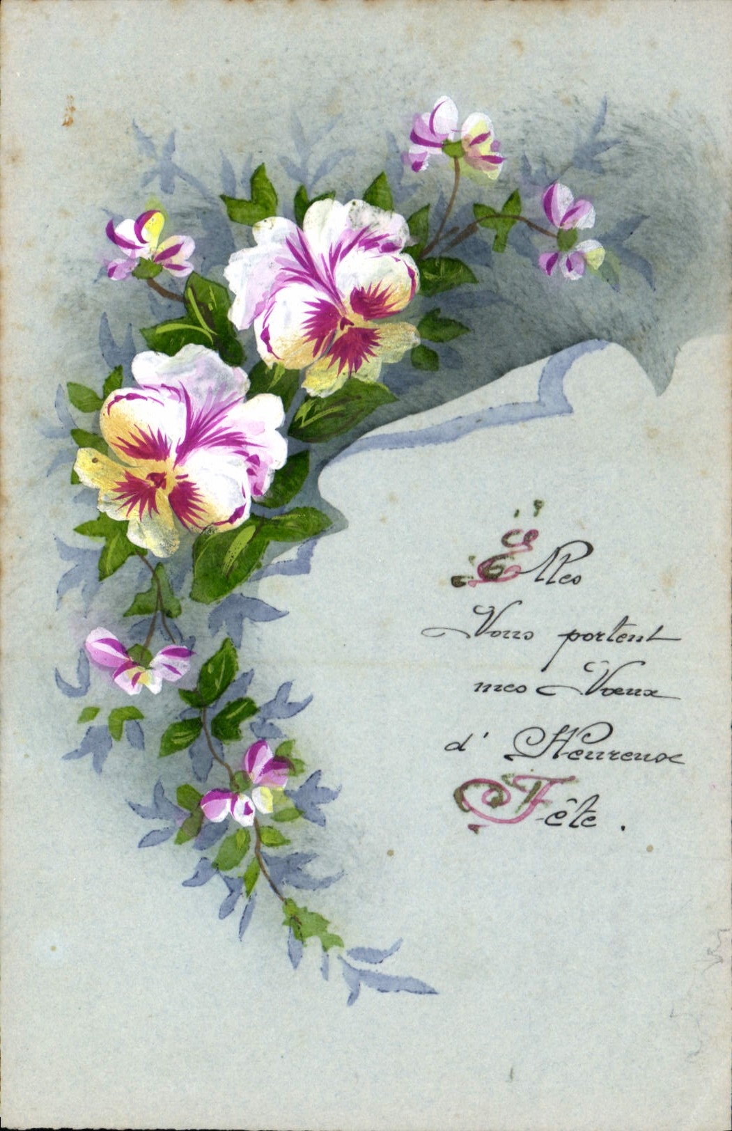 CPA Fantaisie (dessin a la main) Fleurs 