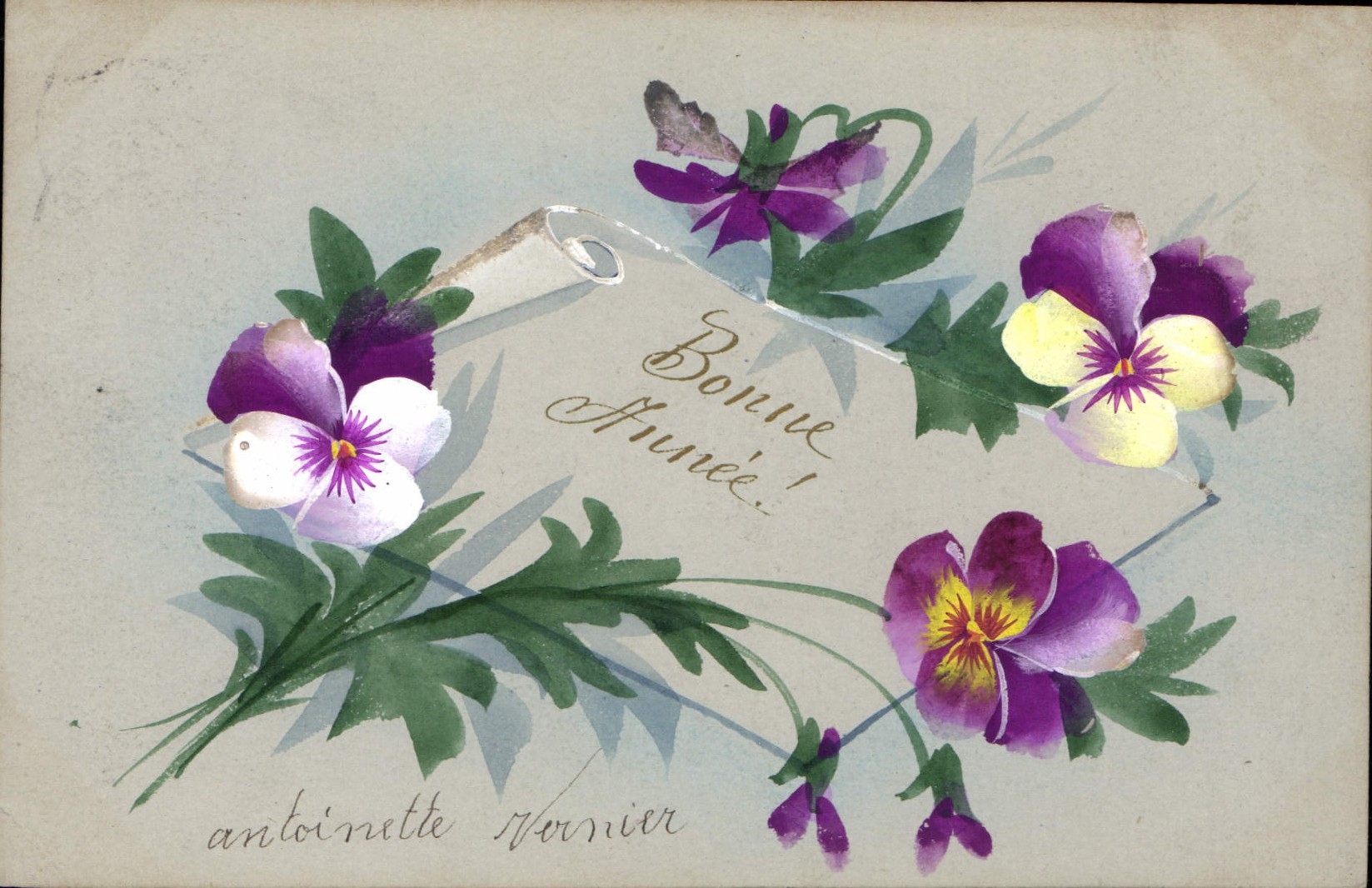 CPA Fantaisie (dessin a la main) Fleurs 