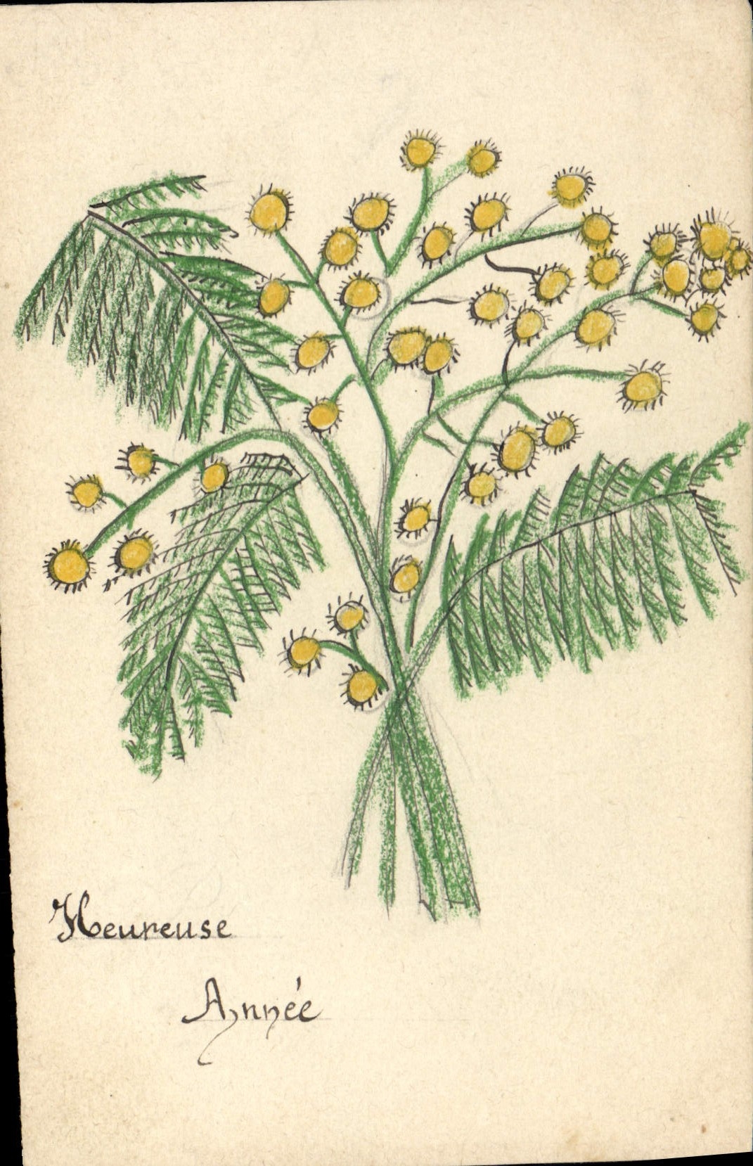 CPA Fantaisie (dessin a la main) Fleurs 