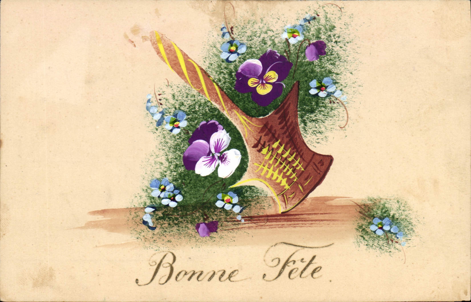 CPA Fantaisie (dessin a la main) Fleurs 