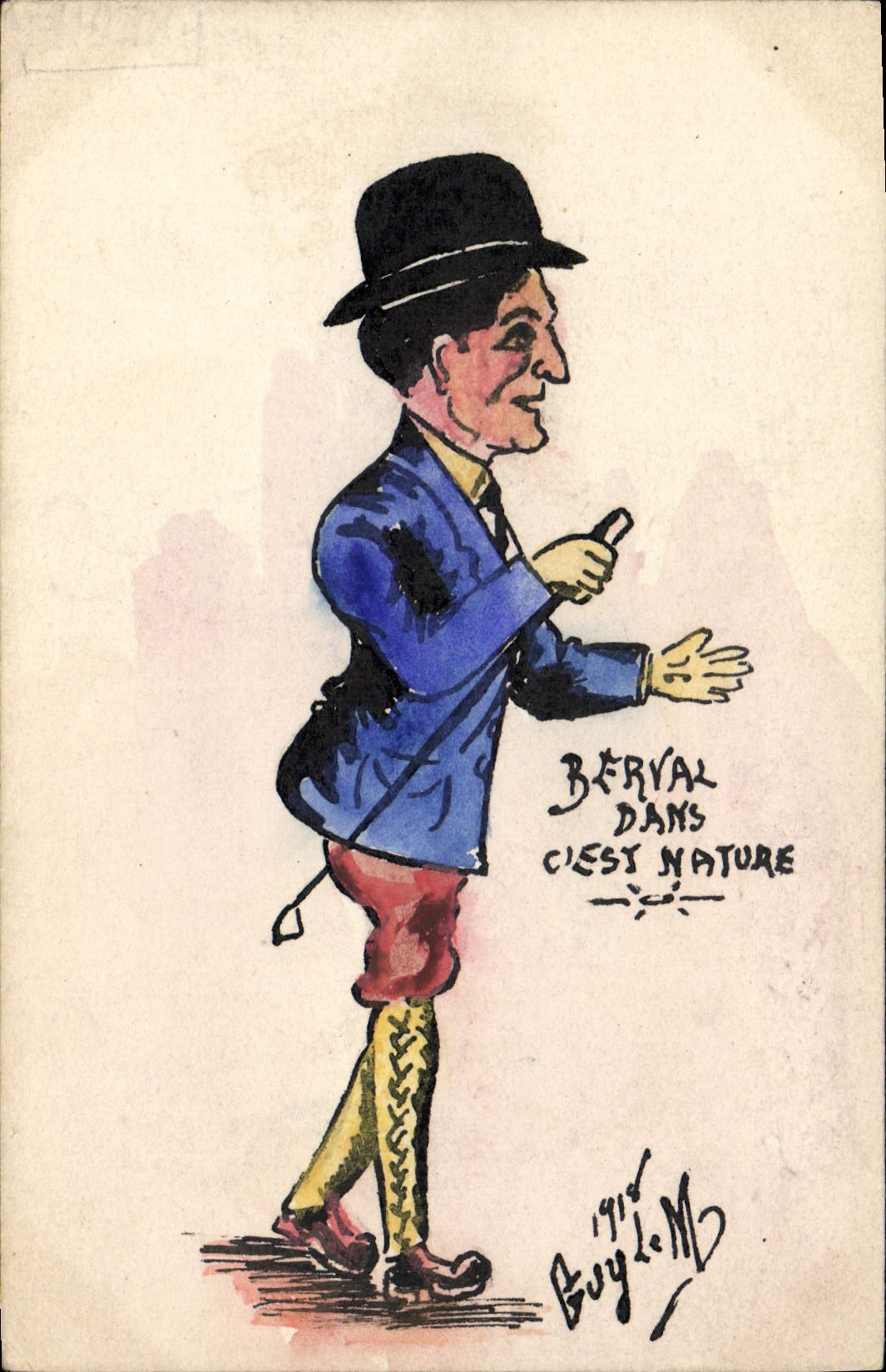 CPA Fantaisie (dessin a la main) Berval dans la nature 