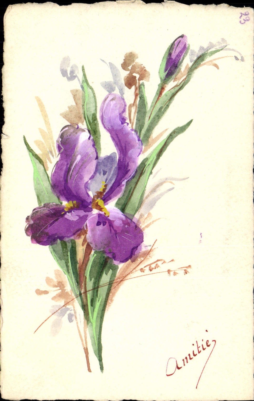 CPA Fantaisie (dessin a la main) Fleurs 