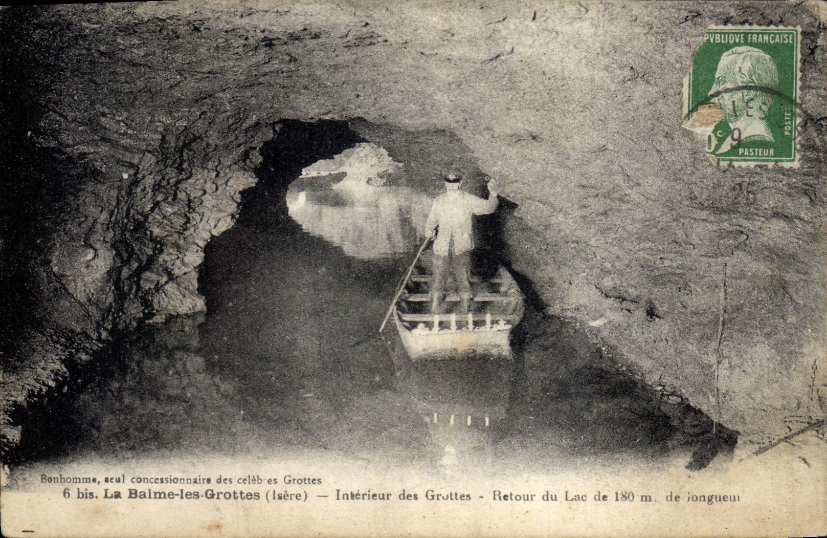 CPA Grotte Grottes La Balme les Grottes Interieur des grottes Retour du lac 
