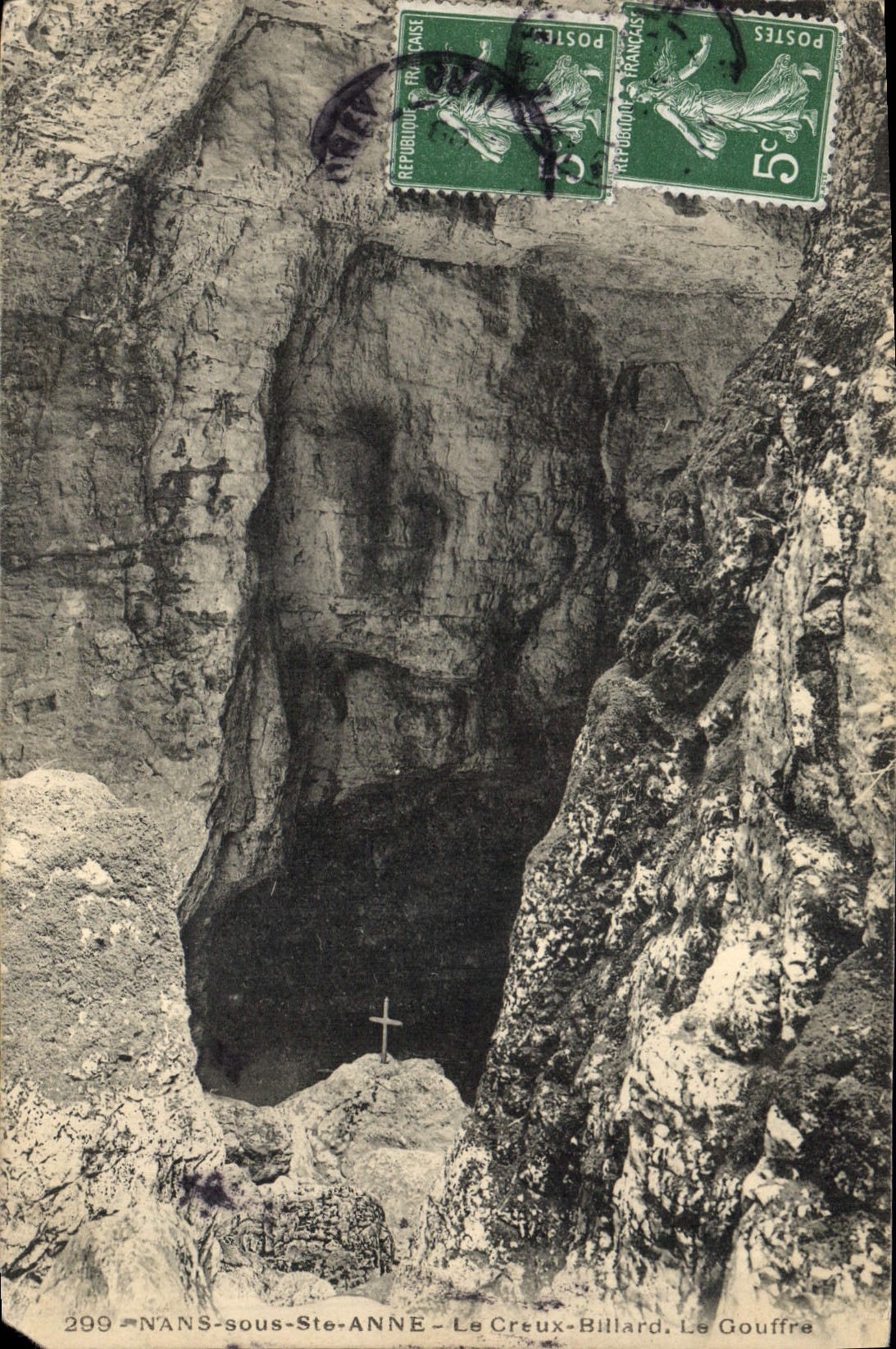 CPA Grotte Grottes Nans Sous Ste Anne Le Creux Billard le gouffre 