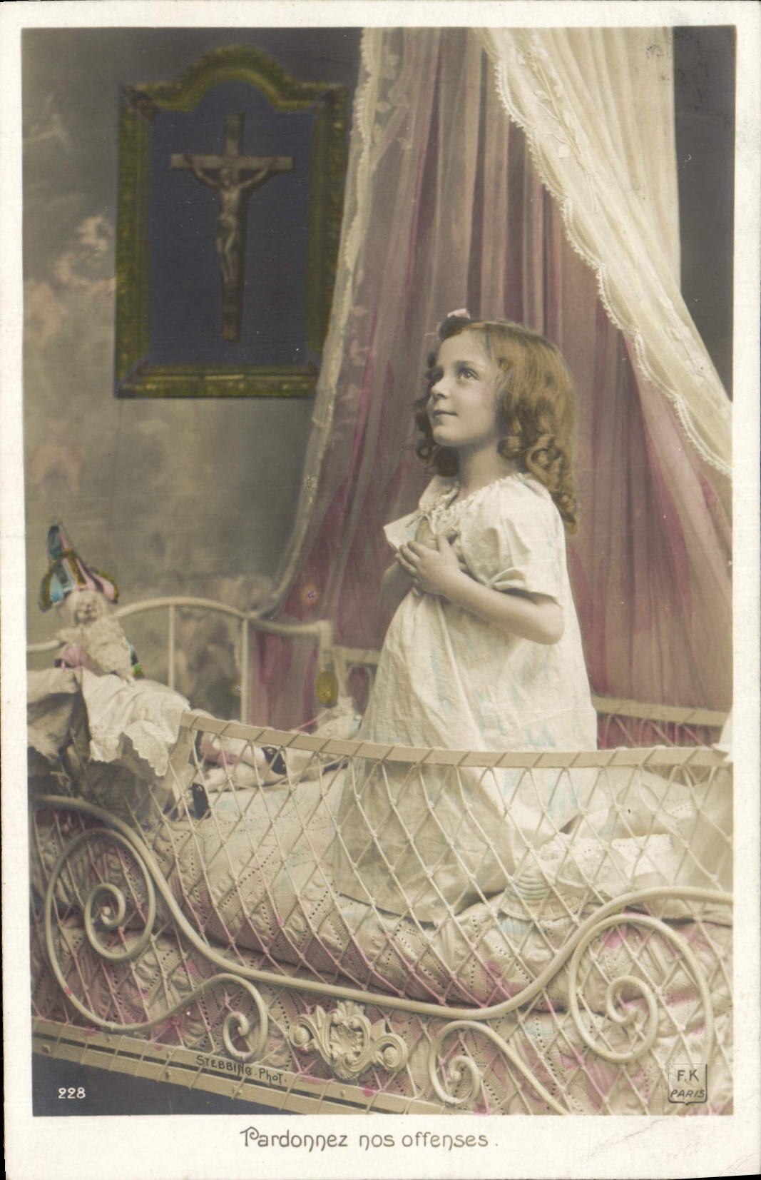 CPA Fantaisie Enfant Poupee Pardonnez nos offenses