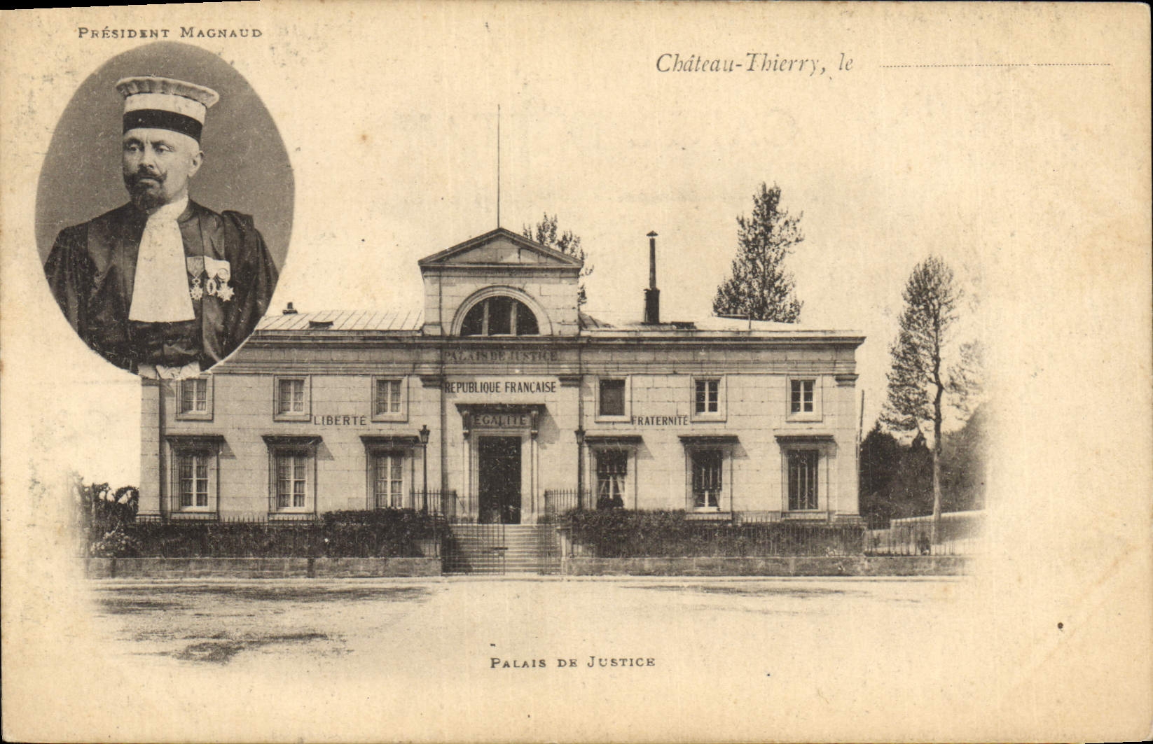 CPA Palais de justice Chateau Thierry President Magnaud Medaille