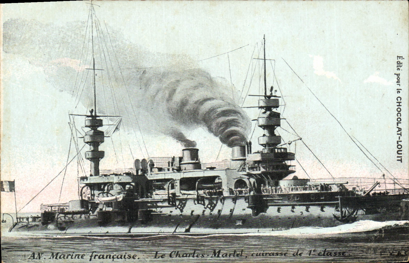 CPA Bateau de Guerre Le Charles Martel Cuirasse de 1ere classe