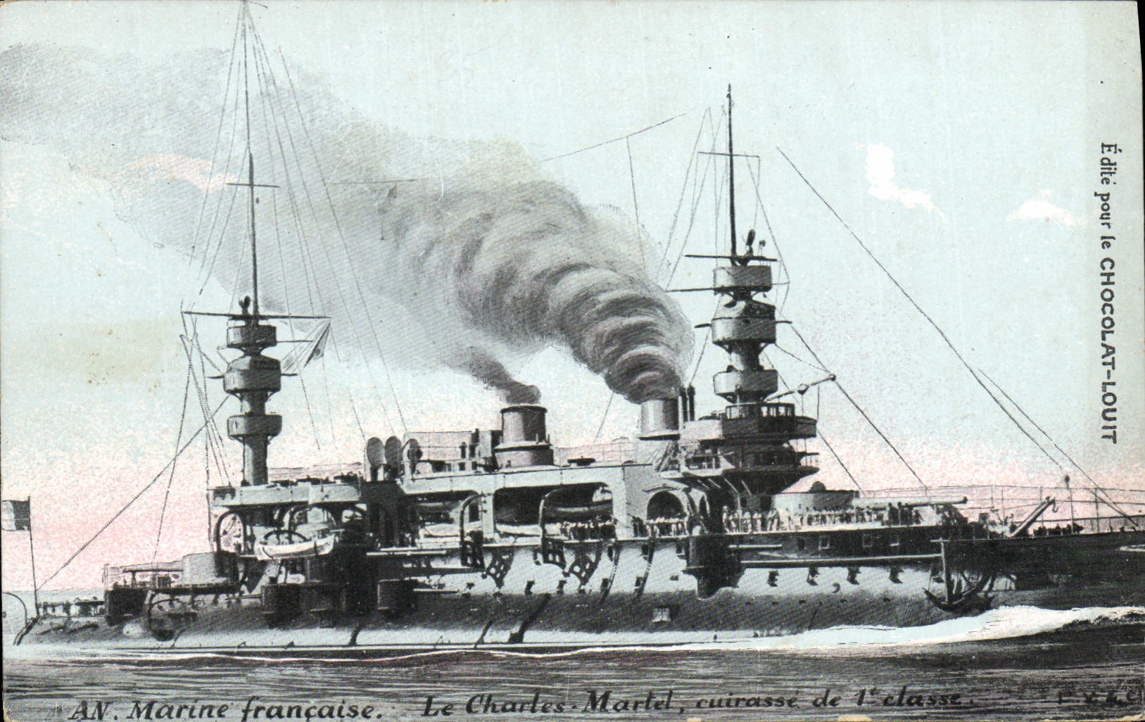CPA Bateau de Guerre Le Charles Martel Cuirasse de 1ere classe