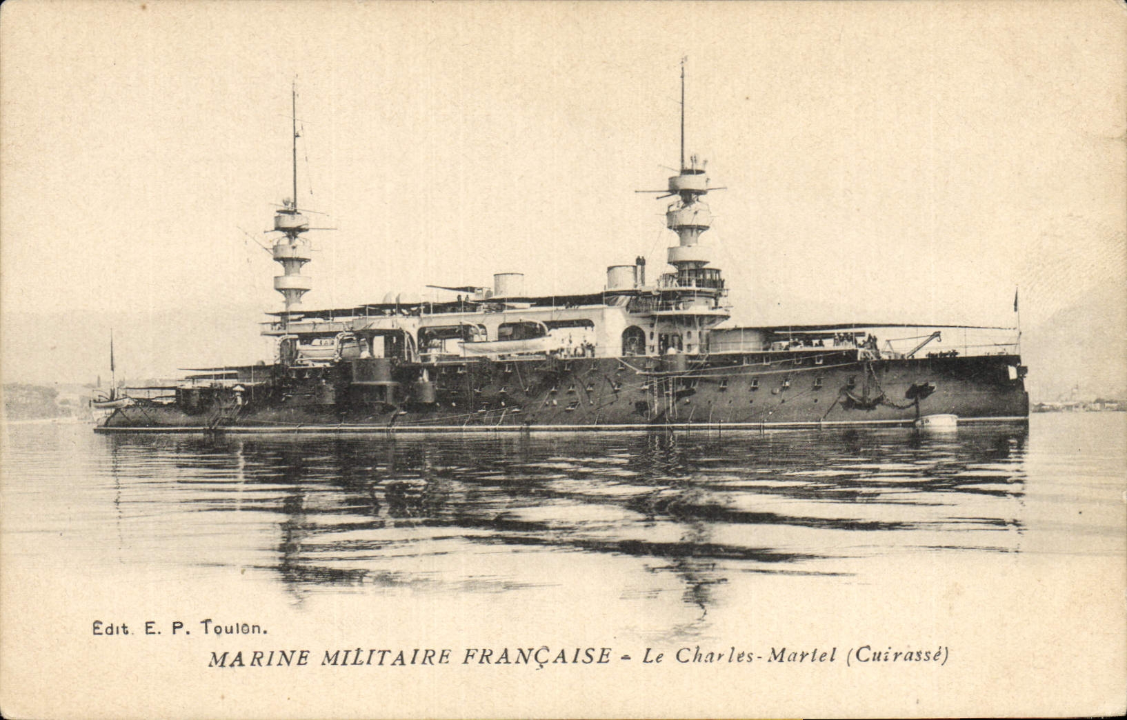 CPA Bateau de Guerre Le Charles Martel Cuirasse