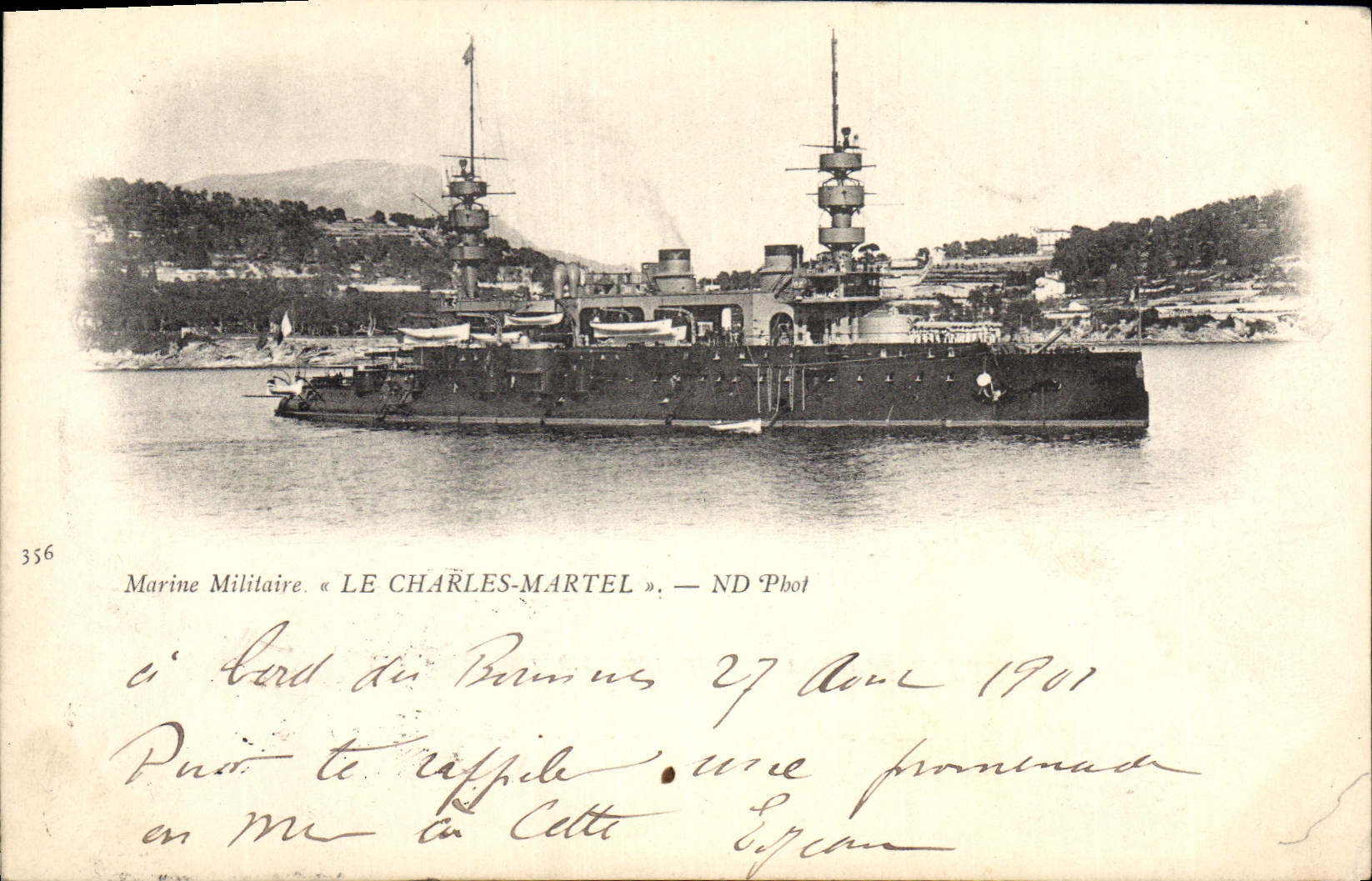 CPA Bateau de Guerre Le Charles Martel