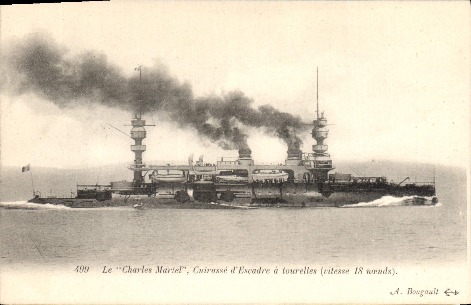 CPA Bateau de Guerre Le Charles Martel Cuirasse d'escadre a tourelles
