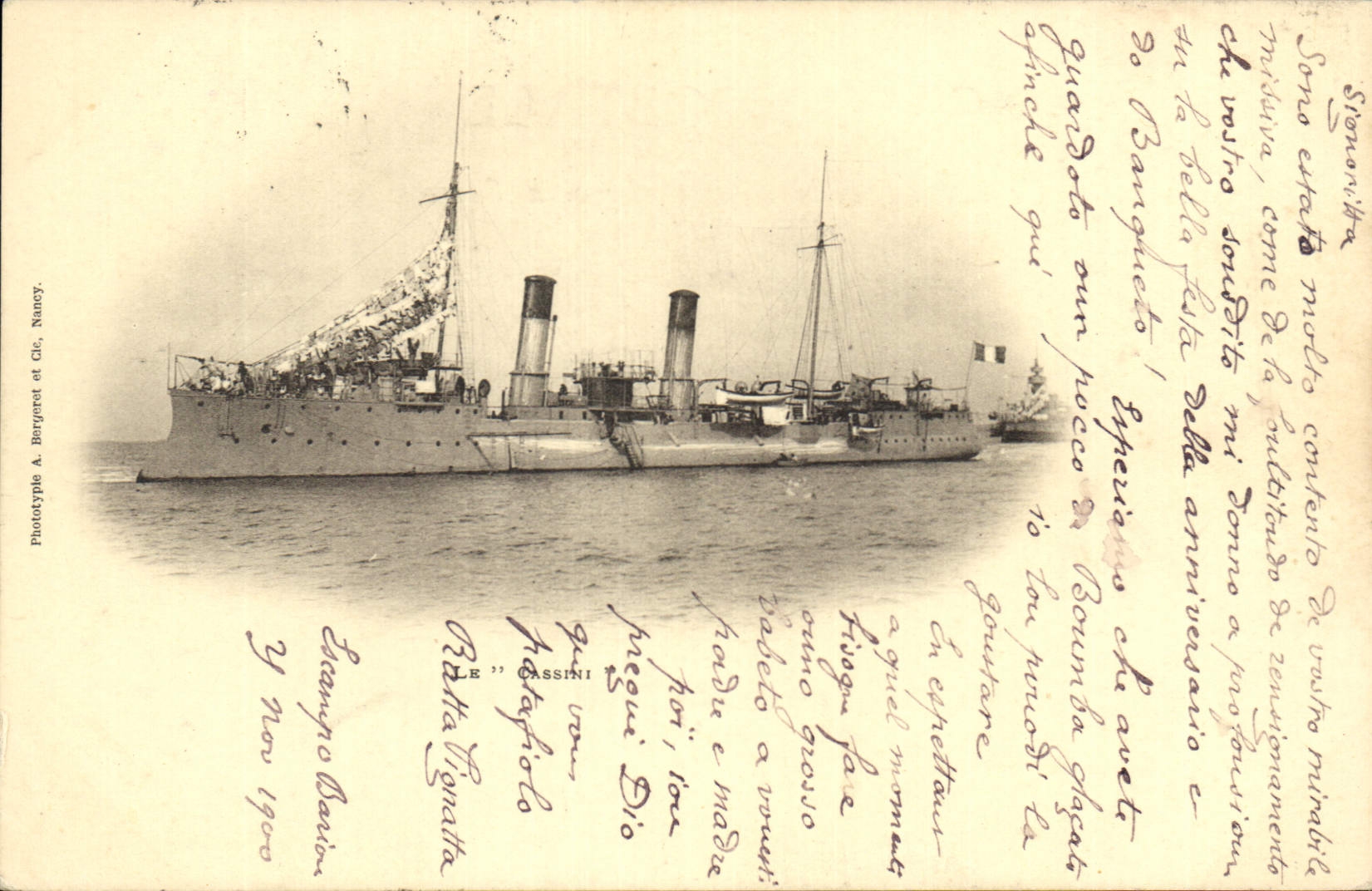 CPA Bateau de Guerre Le Cassini 