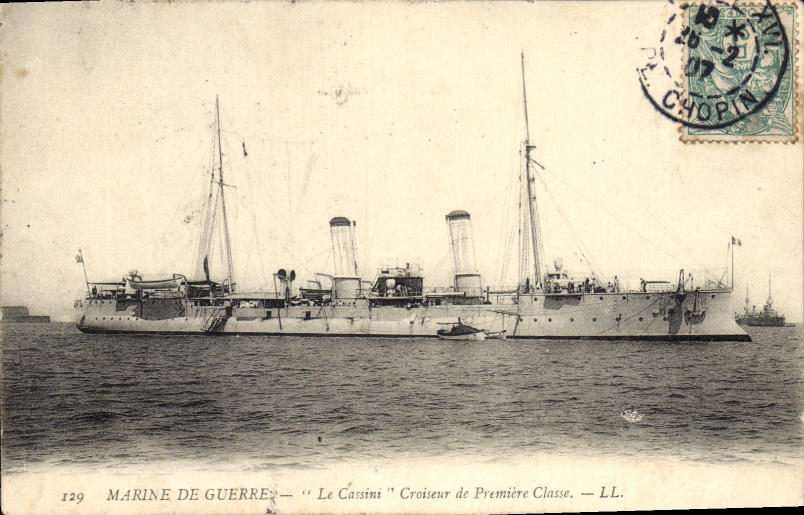 CPA Bateau de Guerre Le Cassini Croiseur de Premiere Classe