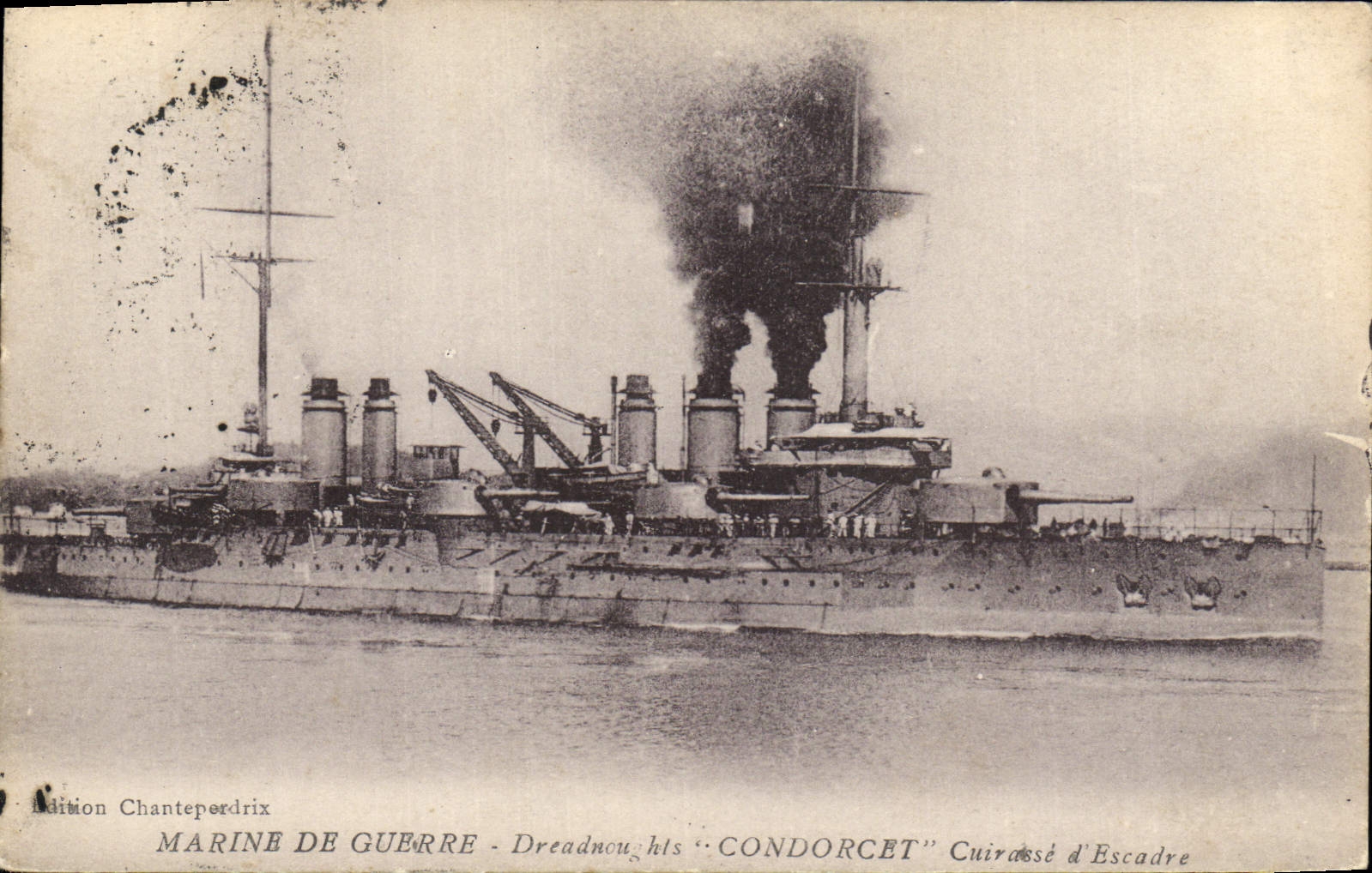 CPA Bateau de Guerre Dreadnought Condorcet Cuirasse d'escadre