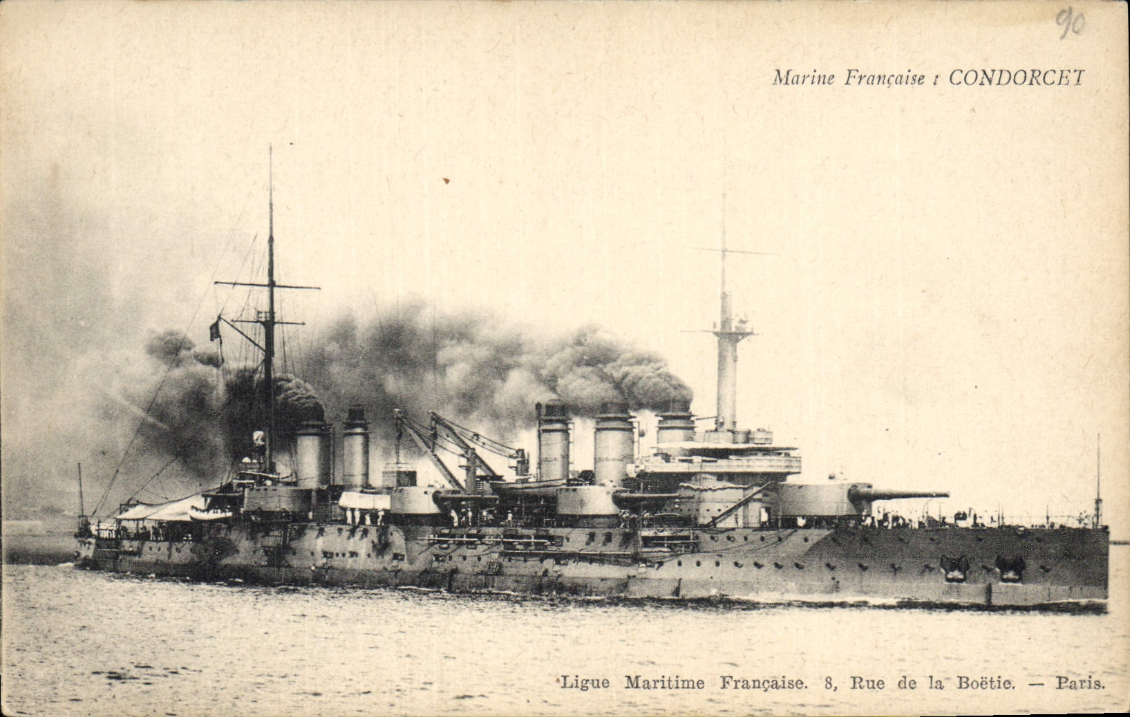 CPA Bateau de Guerre Condorcet 