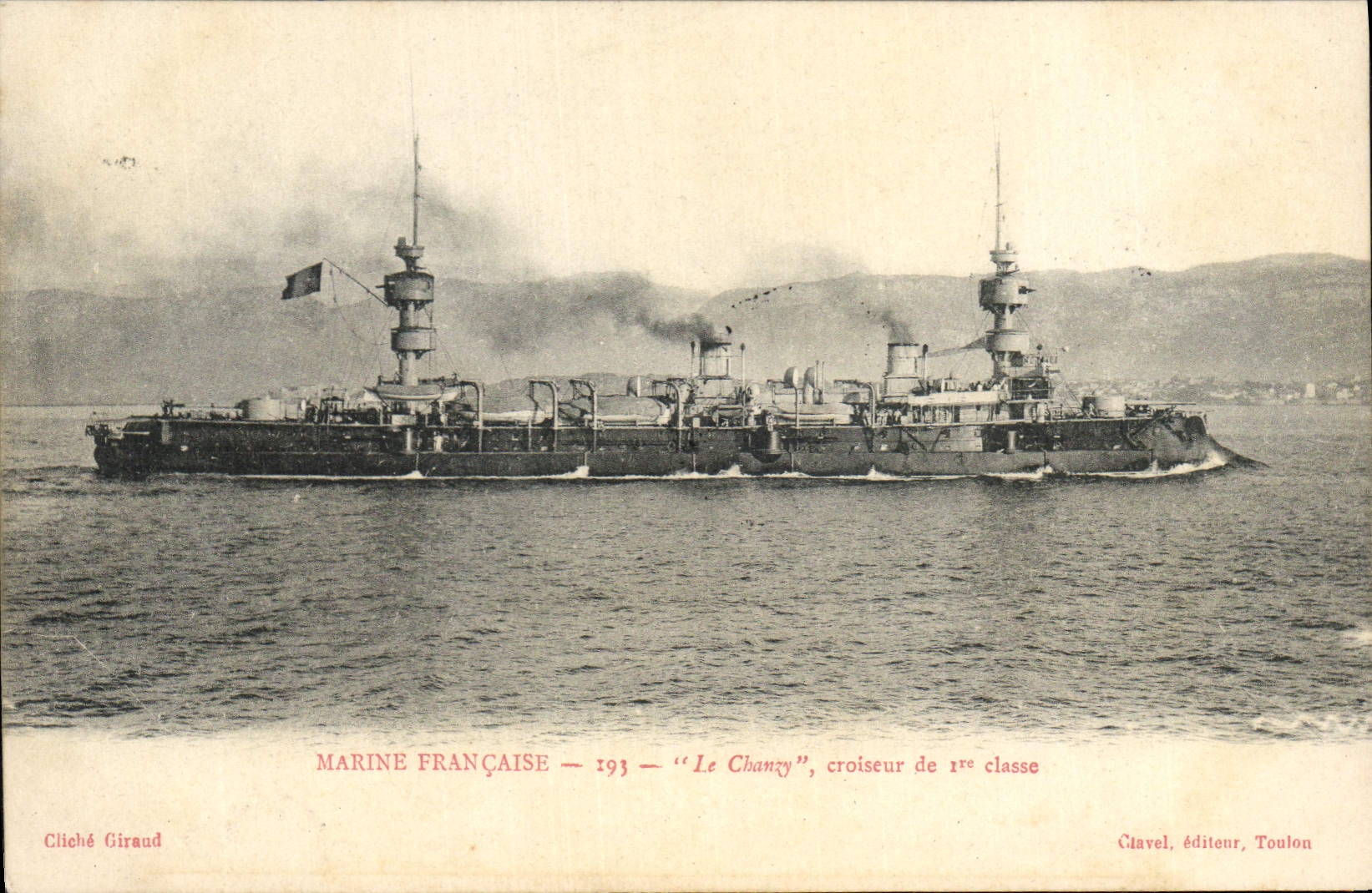 CPA Bateau de Guerre Le Chanzy Croiseur de 1ere classe