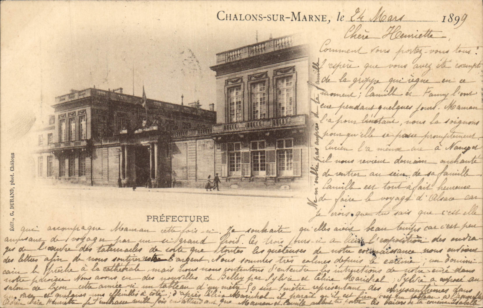 CPA Prefecture Chalons sur Marne Carte 1899