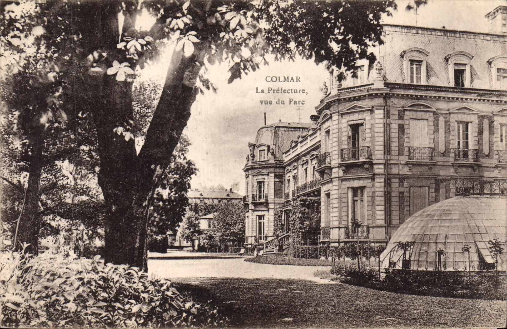 CPA Prefecture vue du parc Colmar  