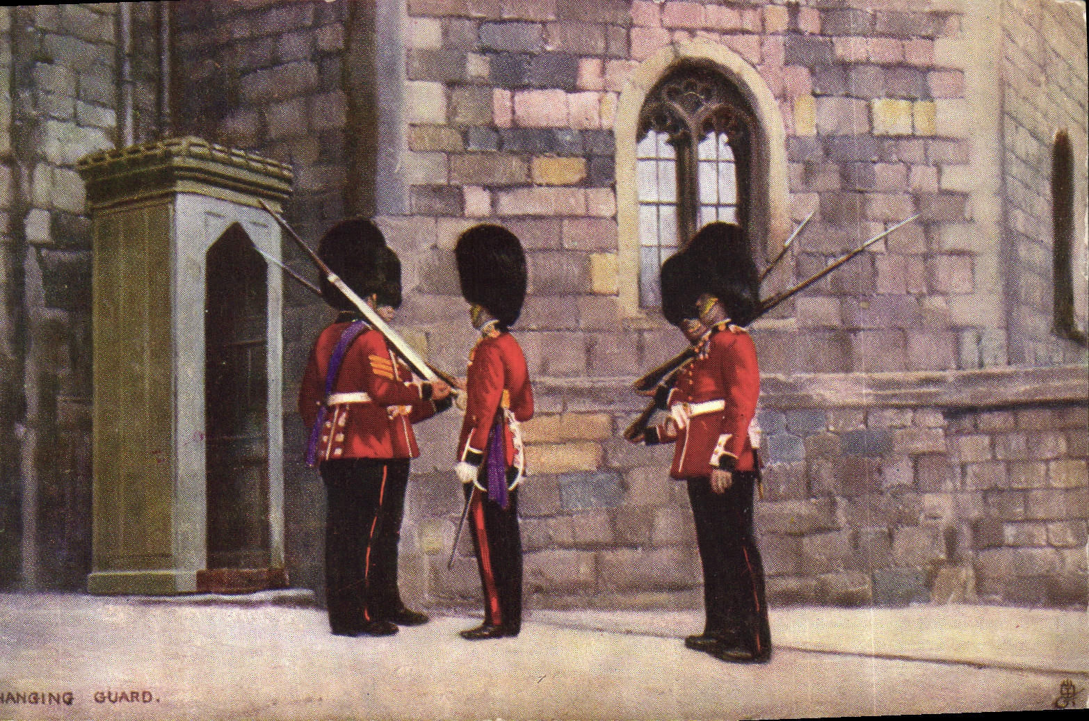 CPA Militaria Changing guard London Londres 