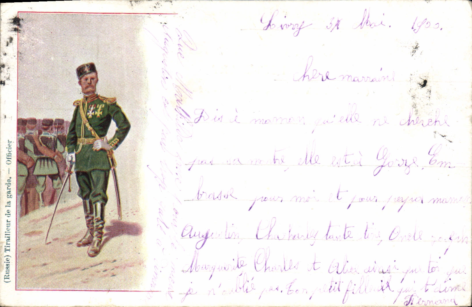 CPA Militaria Russie Russia Tirailleur de la garde Officier 