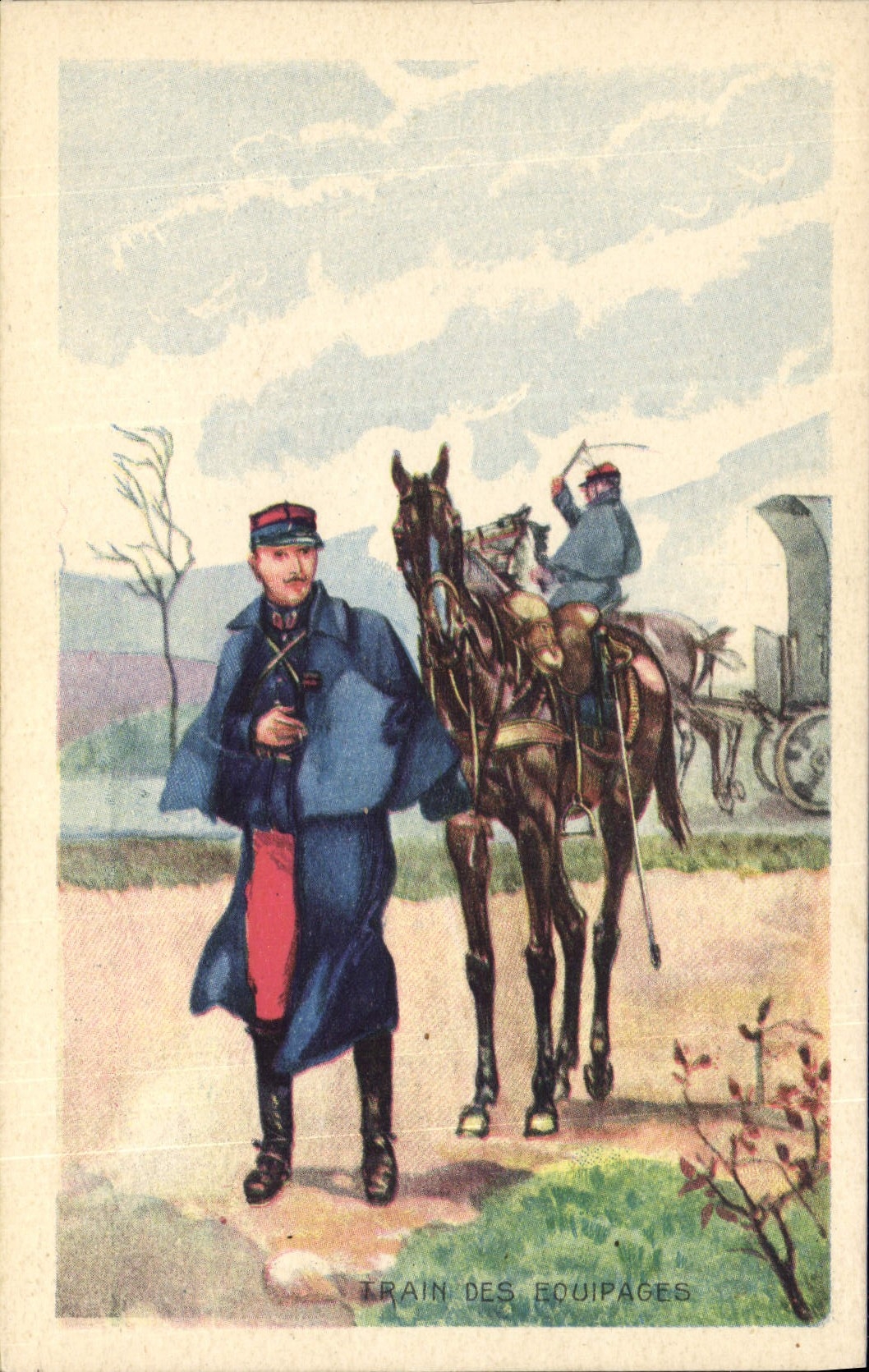 CPA Militaria Train des Equipages 