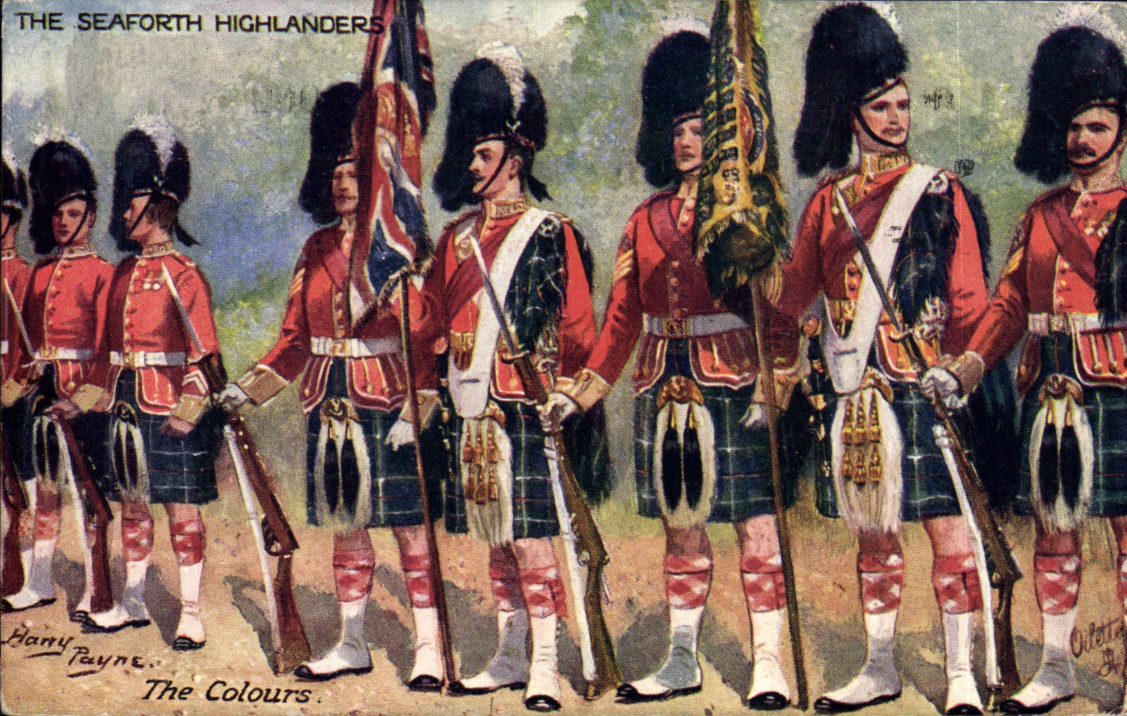CPA Militaria The Seaforth Highlanders The colours 