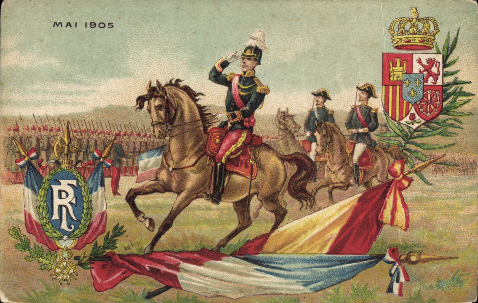 CPA Militaria Mai 1905 Lion 