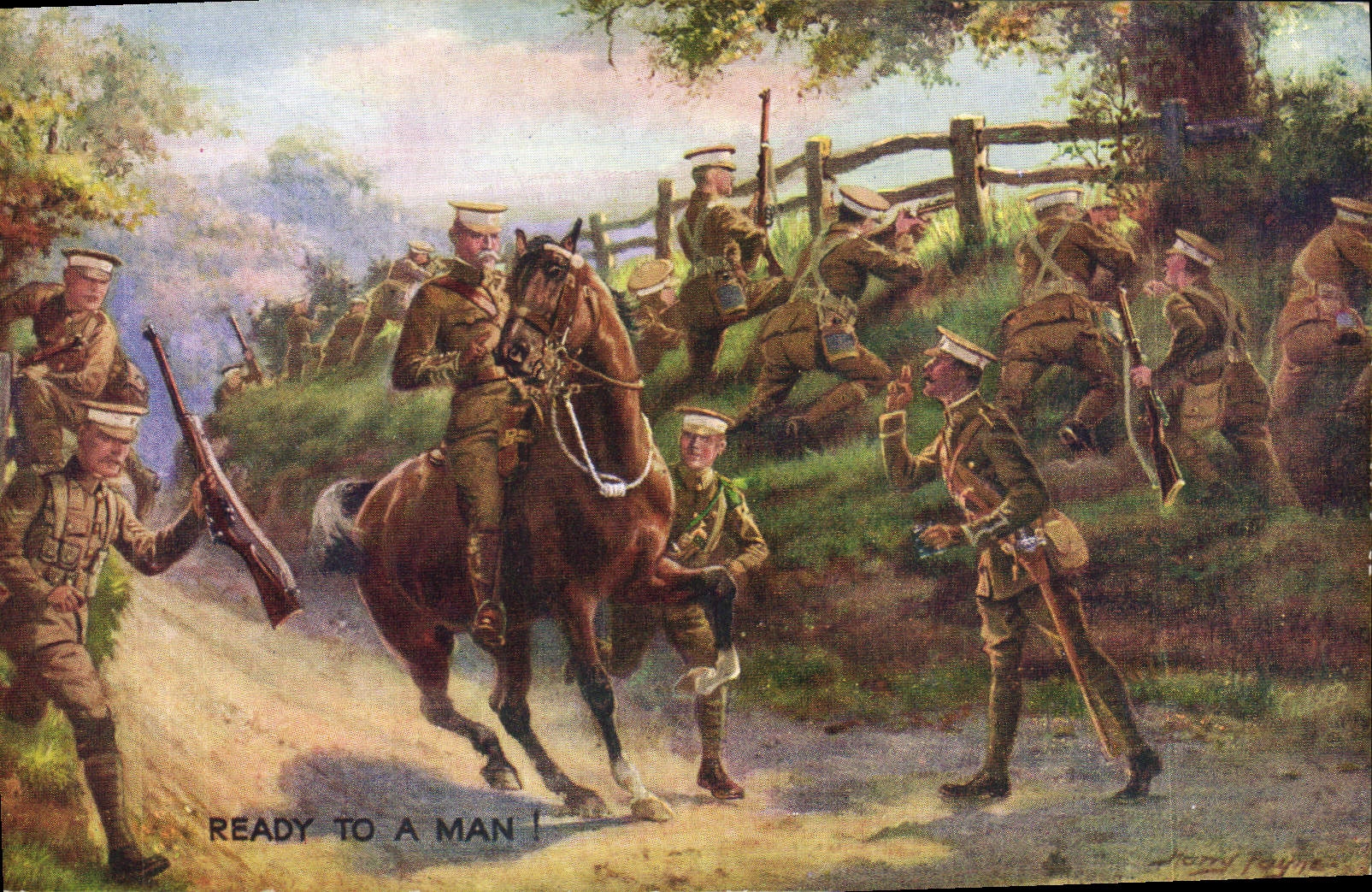 CPA Militaria Ready to a man ! 