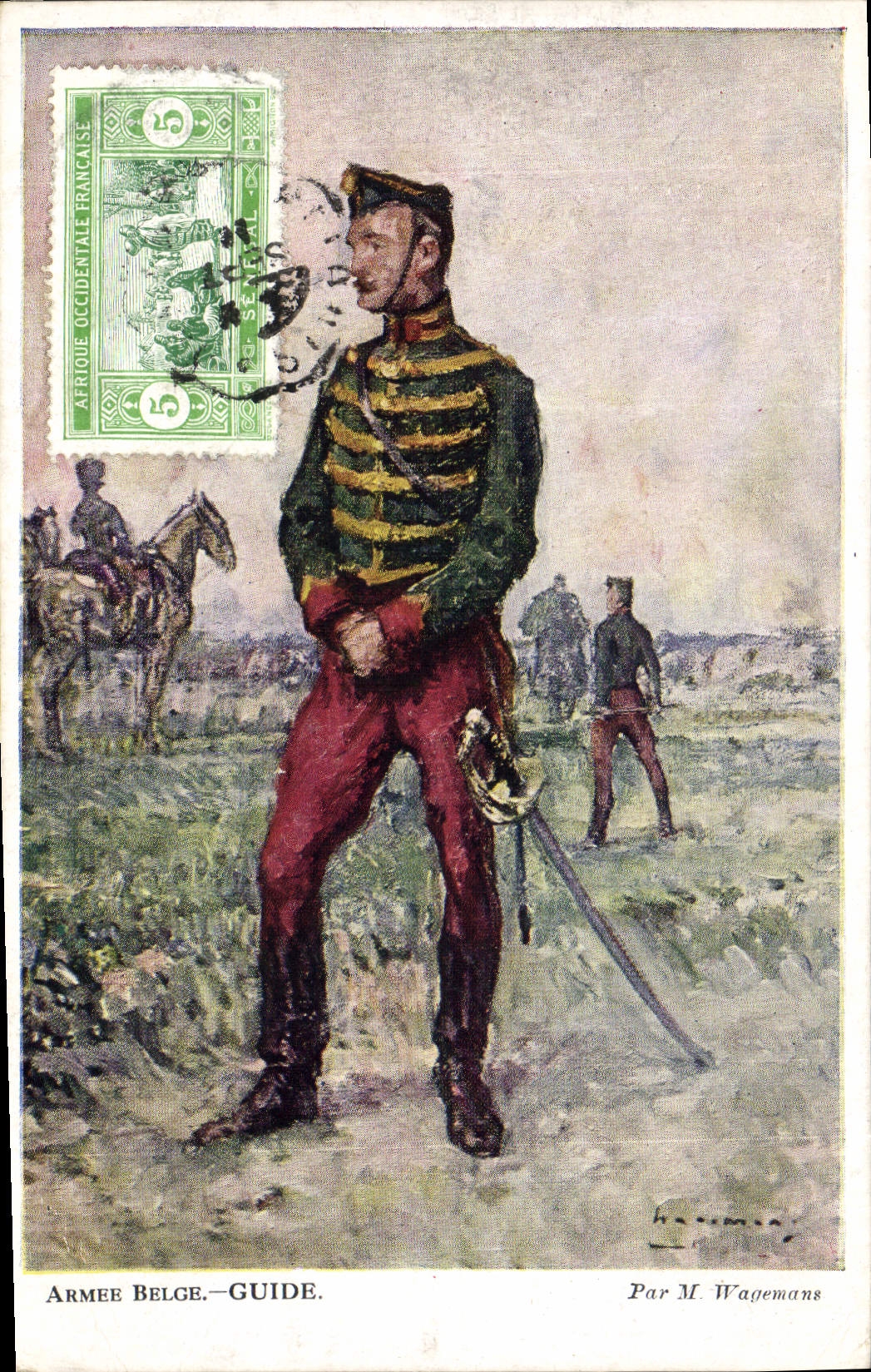 CPA Militaria Armee Belge Guide 