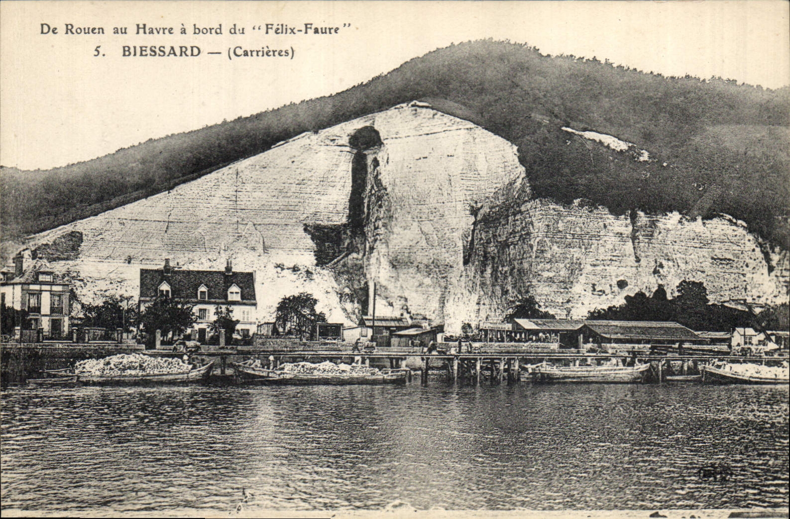 CPA Carrieres Biessard De Rouen au Havre a bord du Felix Faure