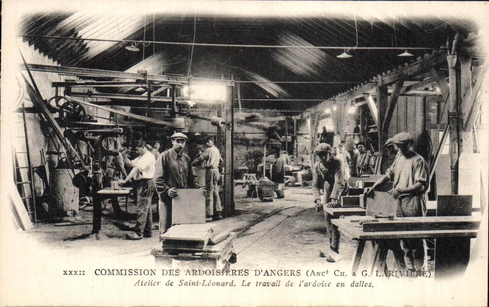 CPA Commission des ardoisieres d'Angers Lariviere Atelier de Saint Leonard Le travail de l'ardoise e