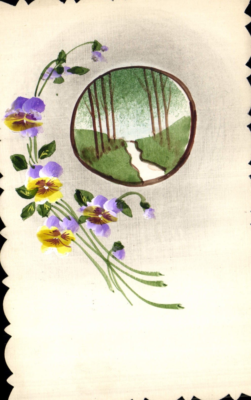 CPA Fantaisie (dessin a la main) Fleurs 