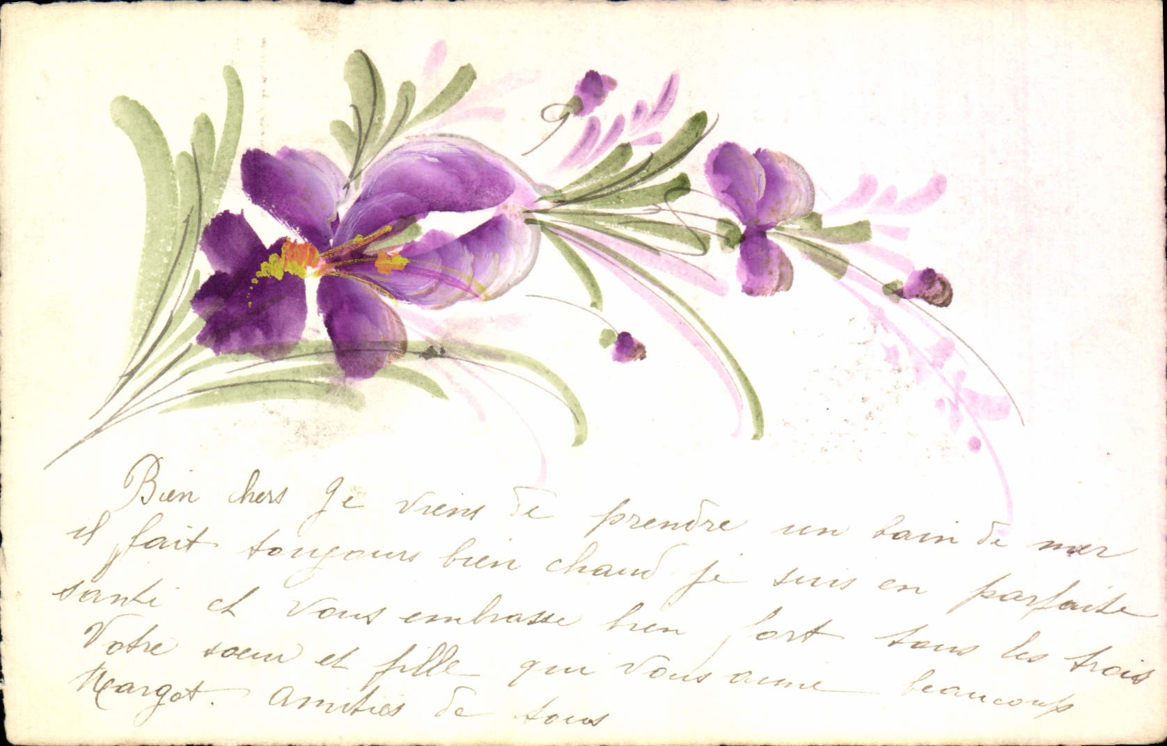 CPA Fantaisie (dessin a la main) Fleurs 