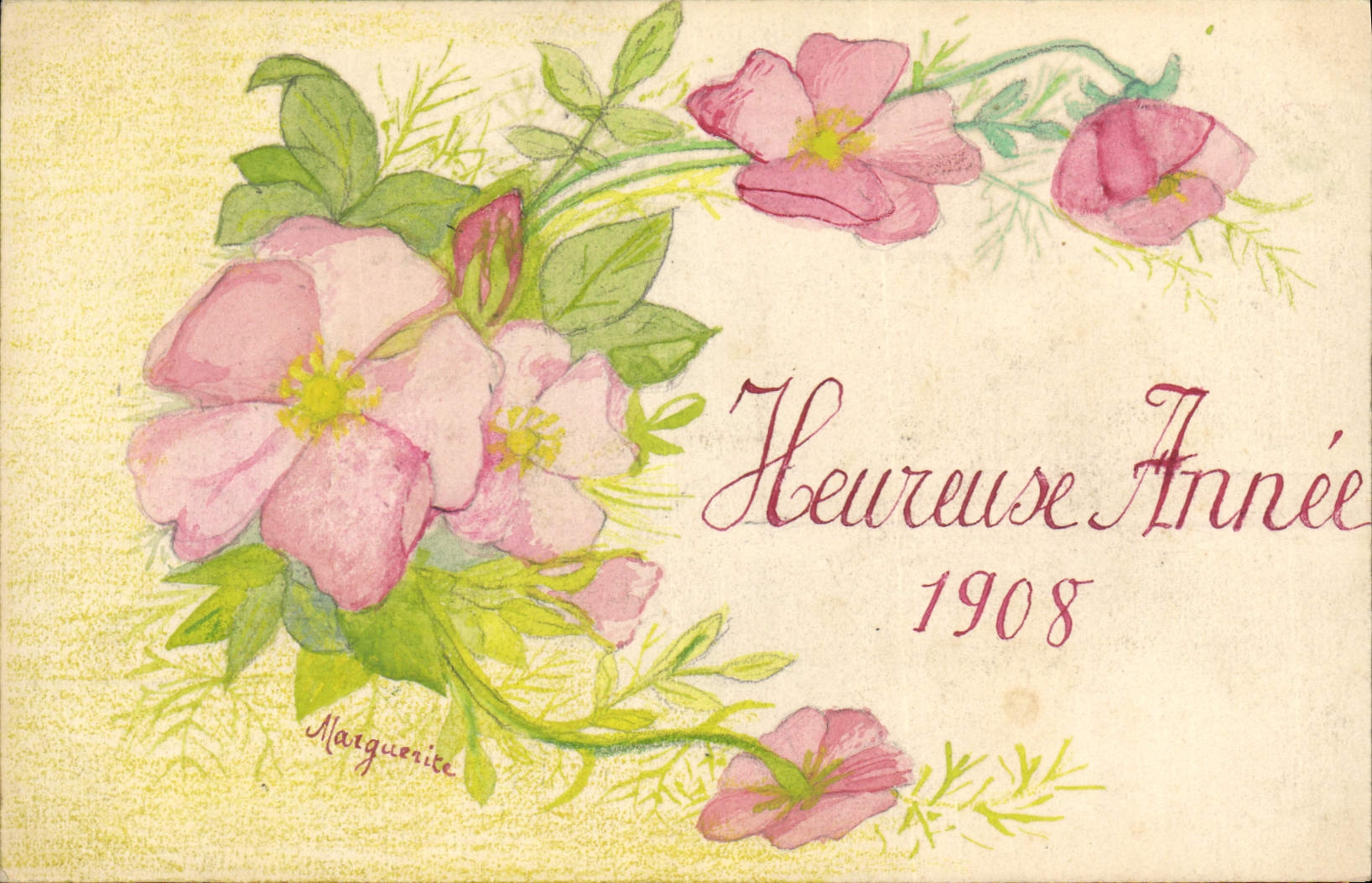 CPA Fantaisie (dessin a la main) Fleurs 