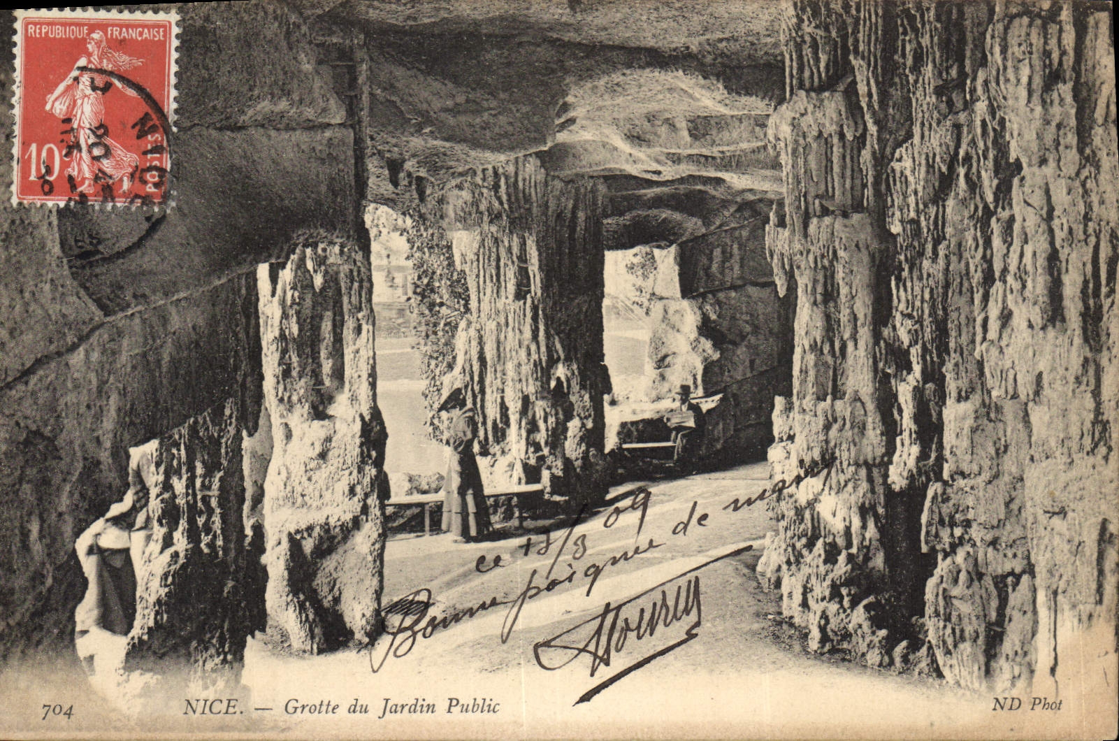 CPA Grotte du jardin public Nice Grottes