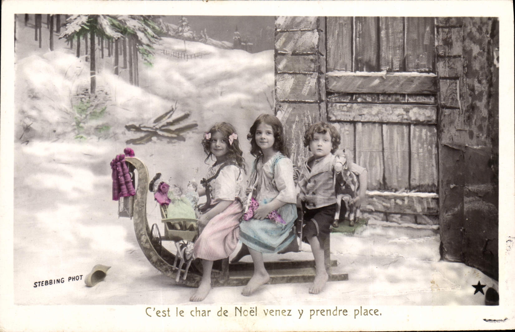 CPA Fantaisie Enfants Luge Poupee  