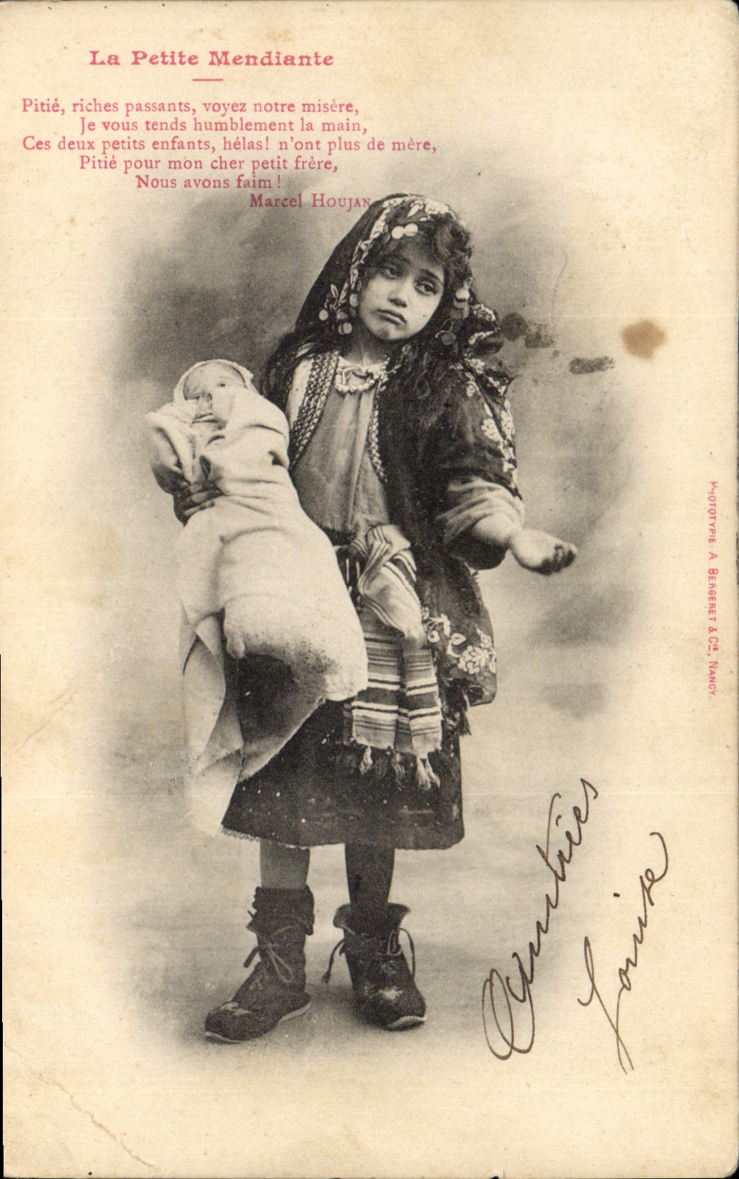 CPA Fantaisie Enfant Poupee La petite mendiante   