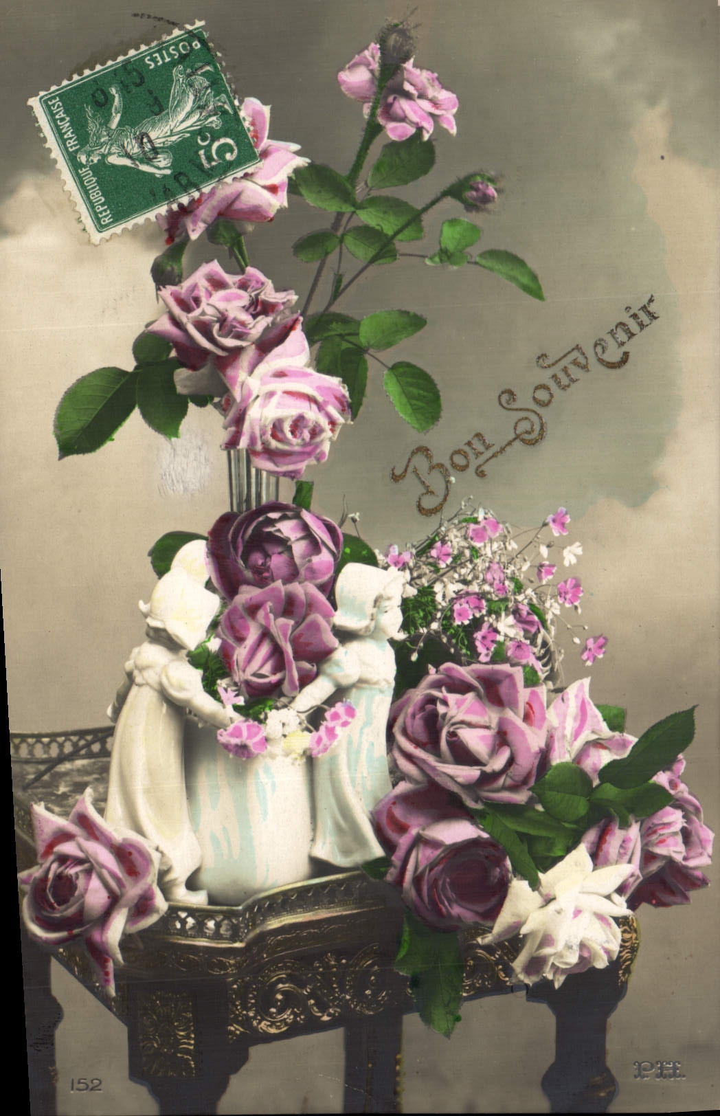 CPA Fantaisie Santons Fleurs  